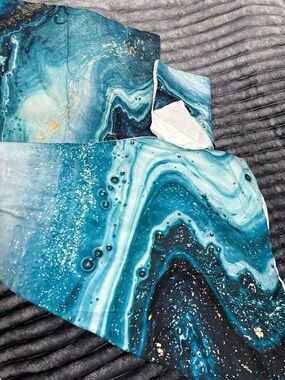 Marble Blue Duvet Cover Shams Set of 3